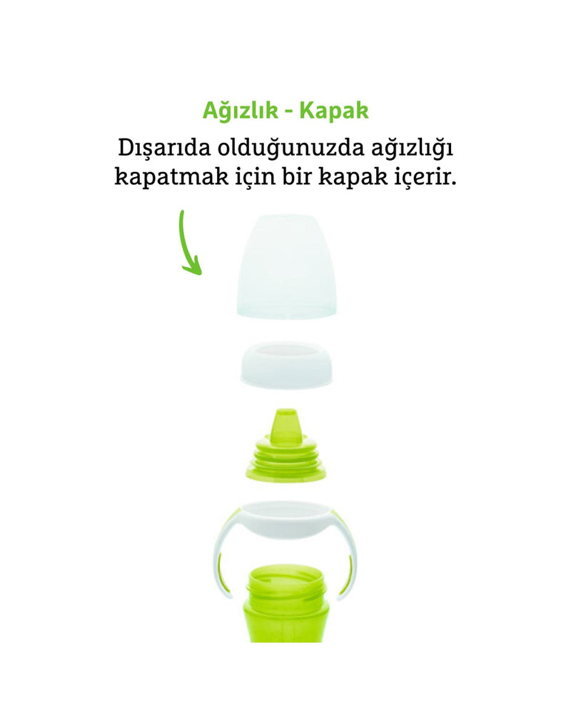 Munchkin Duyarlı Geçiş Bardağı | 9 Ay+ Bebekler İçin | 296 ml | Sızdırmaz & Kolay Tutulan Tasarım | Yeşil
