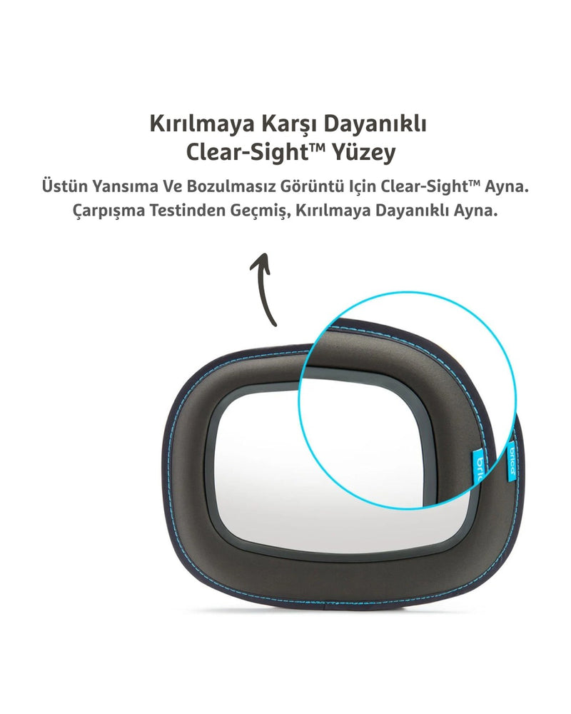 Munchkin Mega Brica Bebek Araba Aynası | Gri | 32,5 x 25,5 cm | 1 Adet | Geniş Görüş