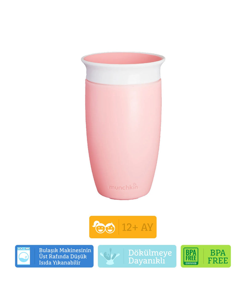 Munchkin Mucize 360° Alıştırma Bardağı, 12ay+, 296ml Pembe