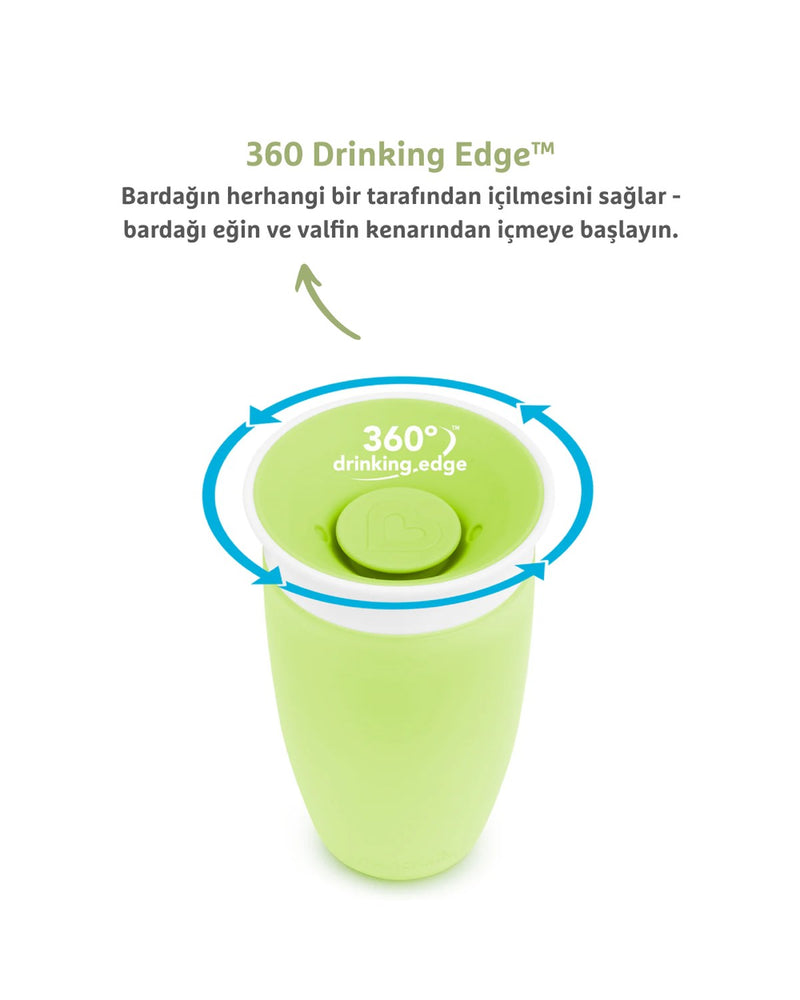Munchkin Mucize 360° Alıştırma Bardağı, 12ay+, 296ml Yeşil