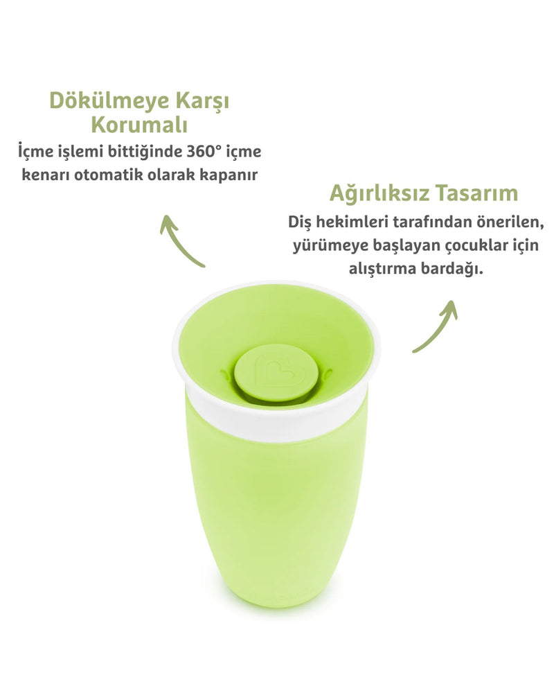 Munchkin Mucize 360° Alıştırma Bardağı, 12ay+, 296ml Yeşil