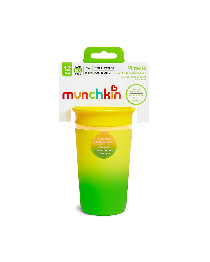 Munchkin Mucize 360° Renk Değiştiren Bardak – 266 ml, 12 Ay+, BPA İçermez, Sarı