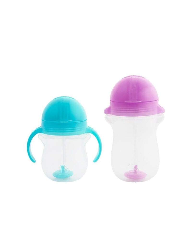 Munchkin Tıklama Kilitli Uçlu Pipetli Alıştırma Bardağı 6ay+ 207 ml Mavi ve 12ay+ 296 ml Mor