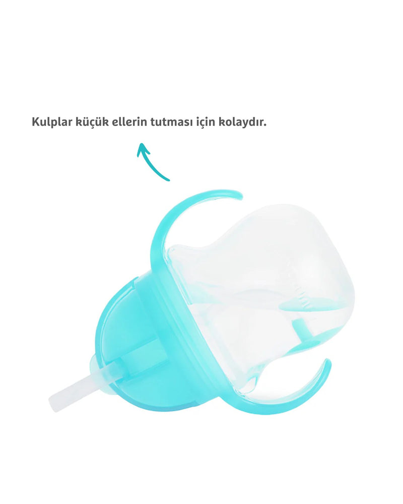 Munchkin Tıklama Kilitli Uçlu Pipetli Alıştırma Bardağı, 6ay+, 207ml, Mavi, 1 Adet