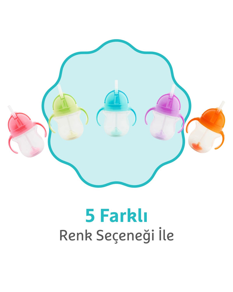 Munchkin Tıklama Kilitli Uçlu Pipetli Alıştırma Bardağı, 6ay+, 207ml, Mavi, 1 Adet