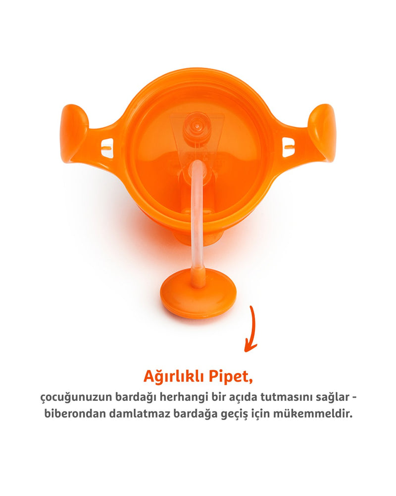 Munchkin Tıklama Kilitli Uçlu Alıştırma Bardağı, 6ay+, 207ml, Turuncu, 1 Adet