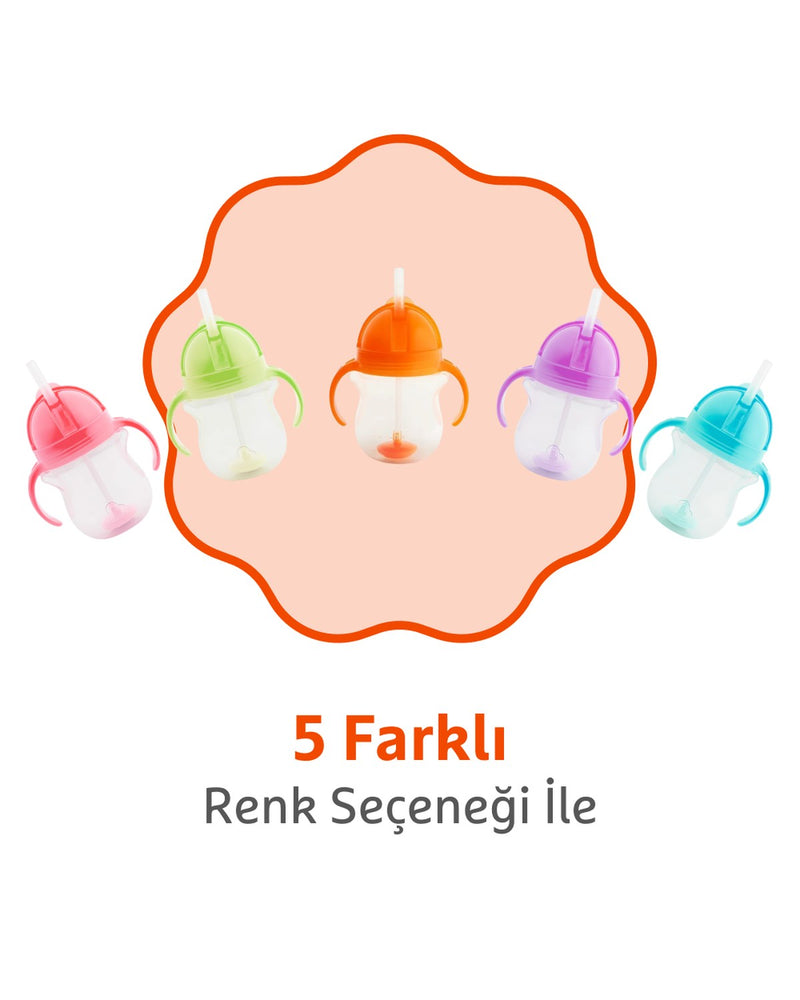 Munchkin Tıklama Kilitli Uçlu Alıştırma Bardağı, 6ay+, 207ml, Turuncu, 1 Adet