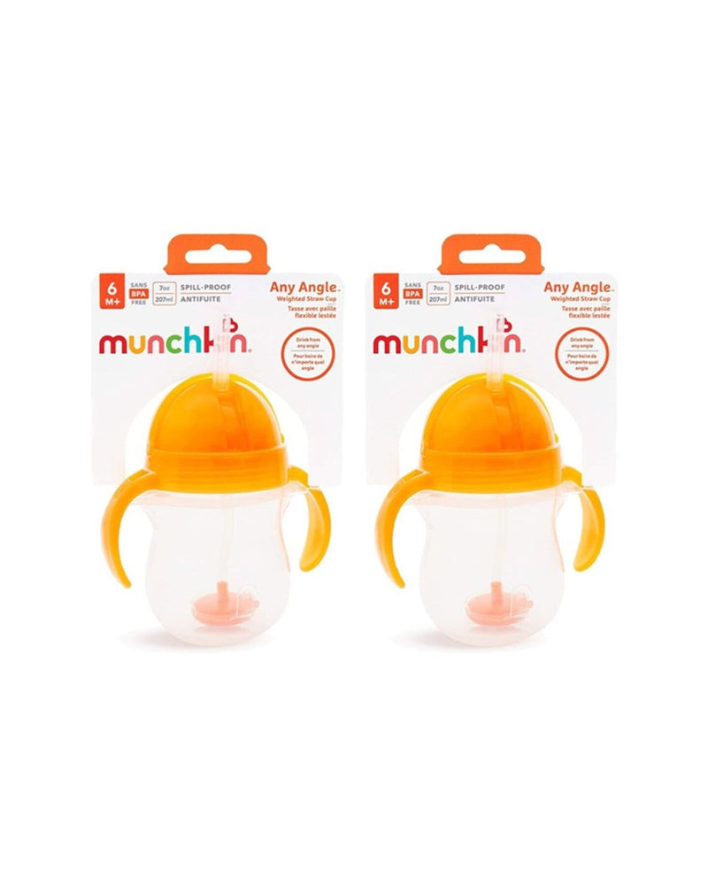 Munchkin Tıklama Kilitli Uçlu Alıştırma Bardağı, 6ay+, 207ml, Turuncu, 2li Paket 1225801-T2