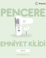 Vidalı & Anahtarlı Pencere Kilidi (Beyaz)