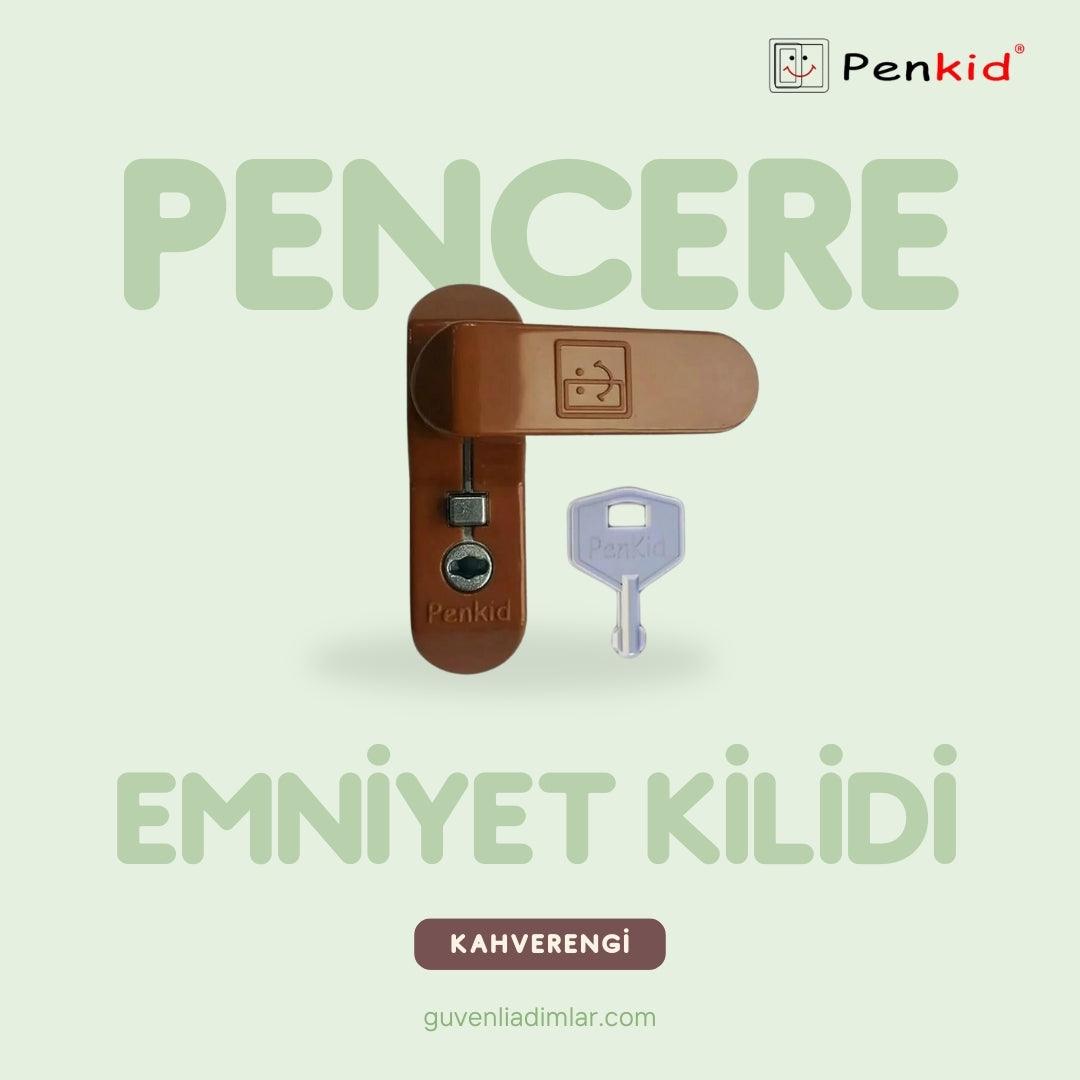 Pencere Emniyet Kilidi Anahtarlı - Kahverengi