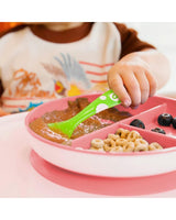Sabit Vakumlu Beslenme Tabağı &Tıklama Uçlu Pipetli Alıştırma Bardağı 6AY+ PEMBE&MAVİ 2'li Paket