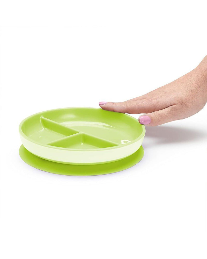 Sabit Vakumlu Beslenme Tabağı &Tıklama Uçlu Pipetli Alıştırma Bardağı 6AY+ YEŞİL&MAVİ 2'li Paket