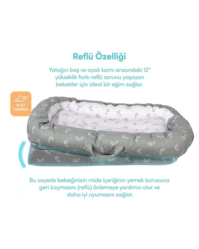 Anne Yanı Bebek Reflü Yatağı Yeşil