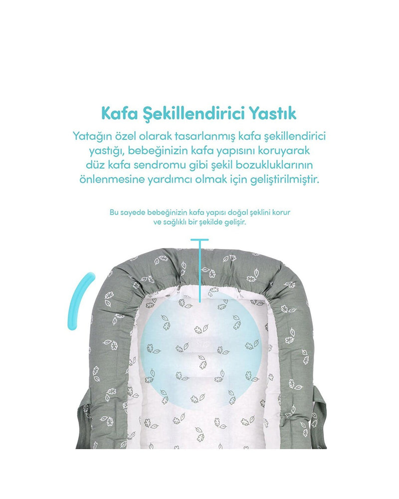 Anne Yanı Bebek Reflü Yatağı Yeşil