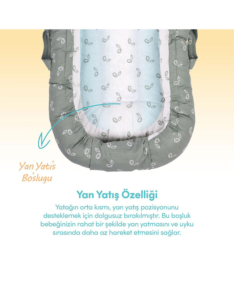 Anne Yanı Bebek Reflü Yatağı Yeşil