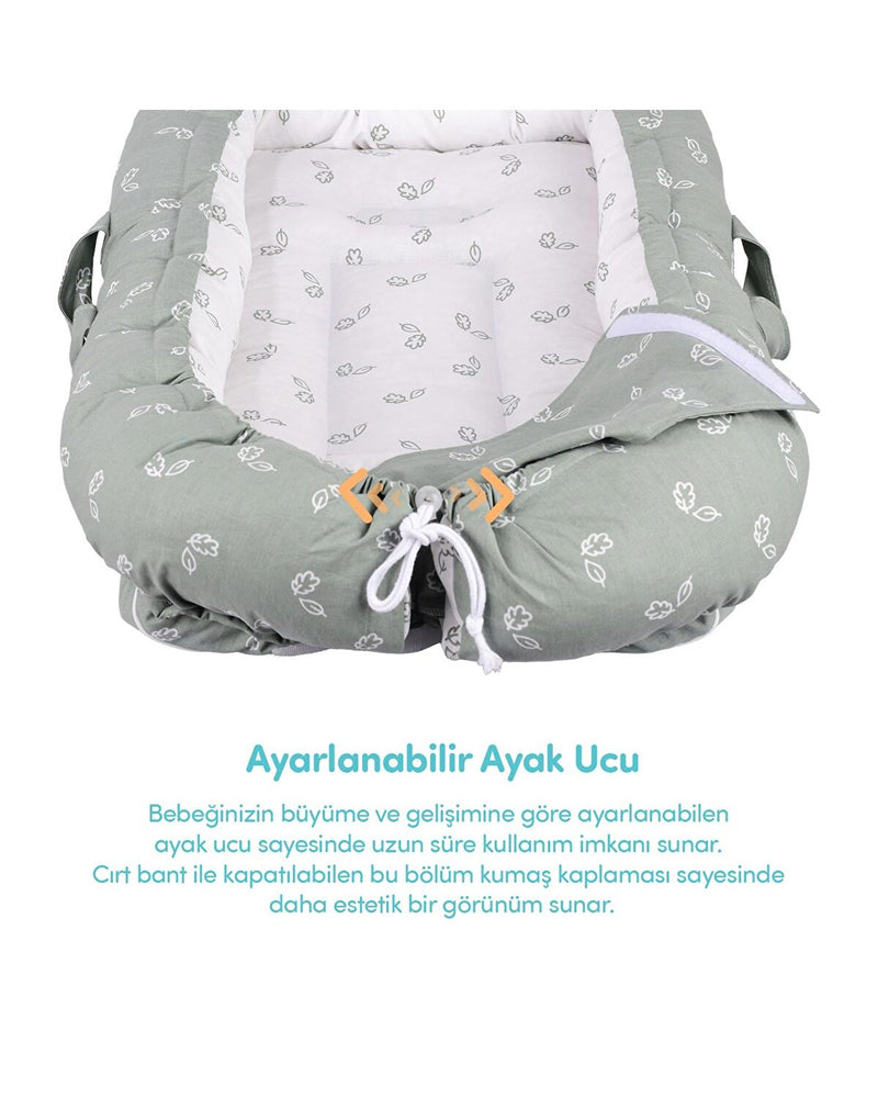 Anne Yanı Bebek Reflü Yatağı Yeşil