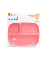 Munchkin 3 Bölmeli Sıçrama Engelleyici Tabak Seti | 6 Ay+ | 2’li | Pembe/Mor| BPA İçermez | Kaymaz Taban