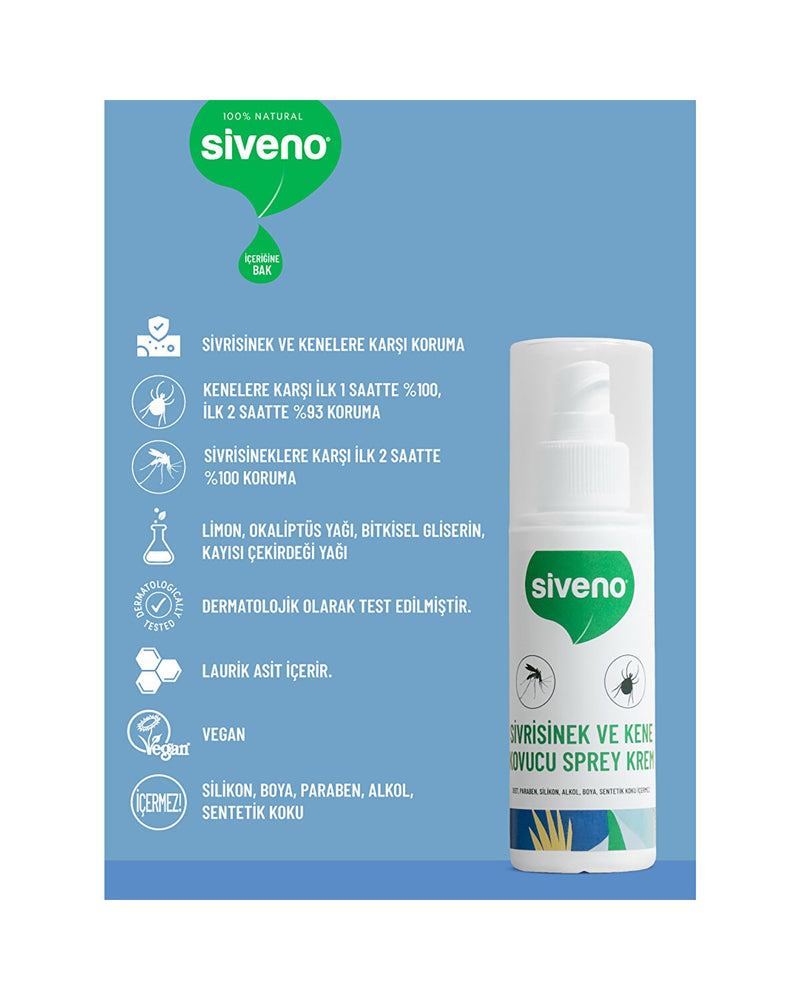 SİVENO %100 Sivrisinek ve Kene Kovucu Sprey Krem 100 ml
