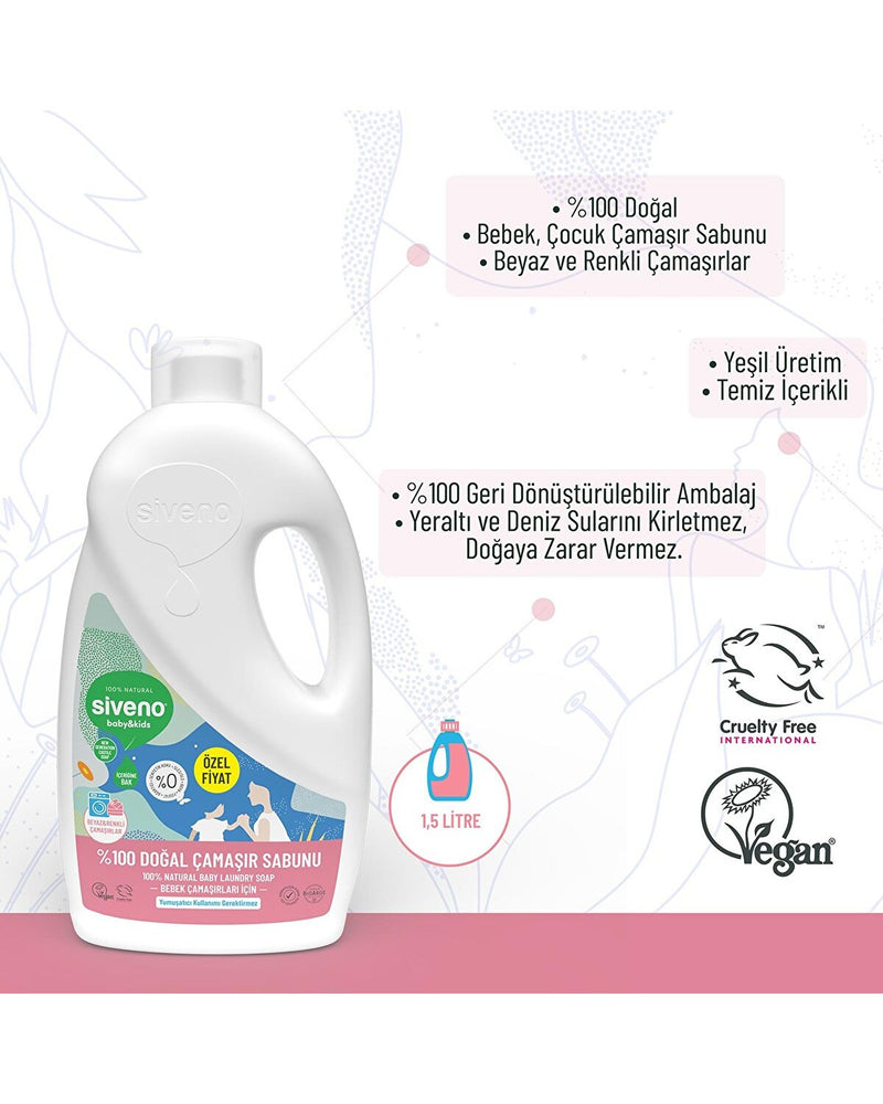 Bebek Doğal Çamaşır Sabunu 1500 ml