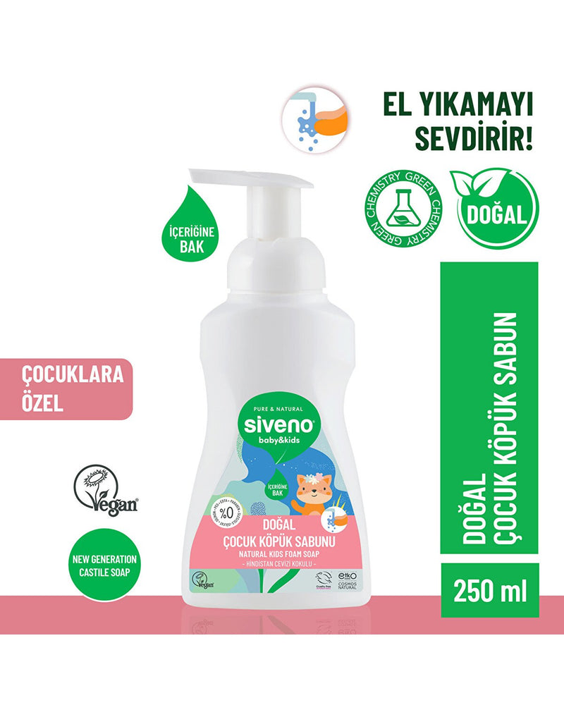Zeytinyağlı Doğal Çocuk Köpük Sabun 250 ml