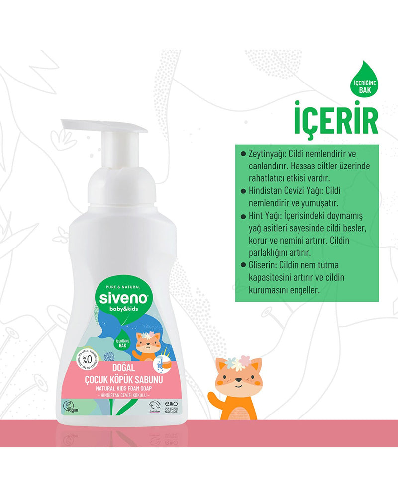 Zeytinyağlı Doğal Çocuk Köpük Sabun 250 ml