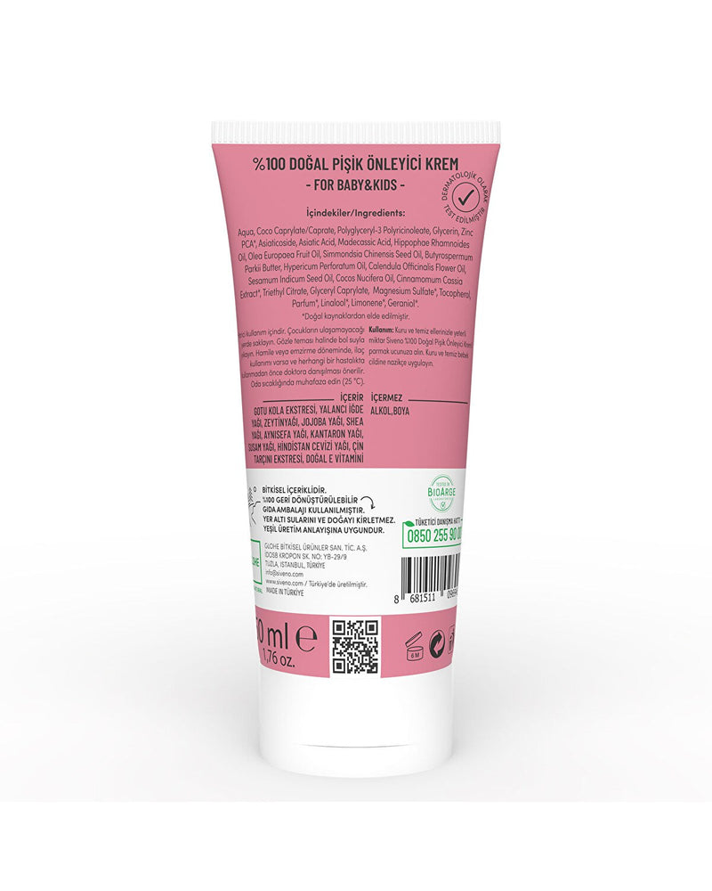 %100 Doğal Bebek Pişik Önleyici Jel Krem 50ml