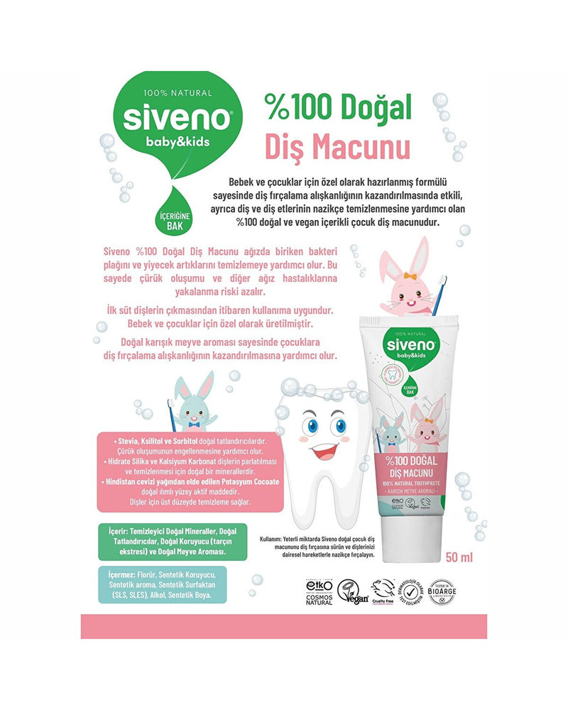 %100 Doğal Diş Macunu Baby&Kids 50ml