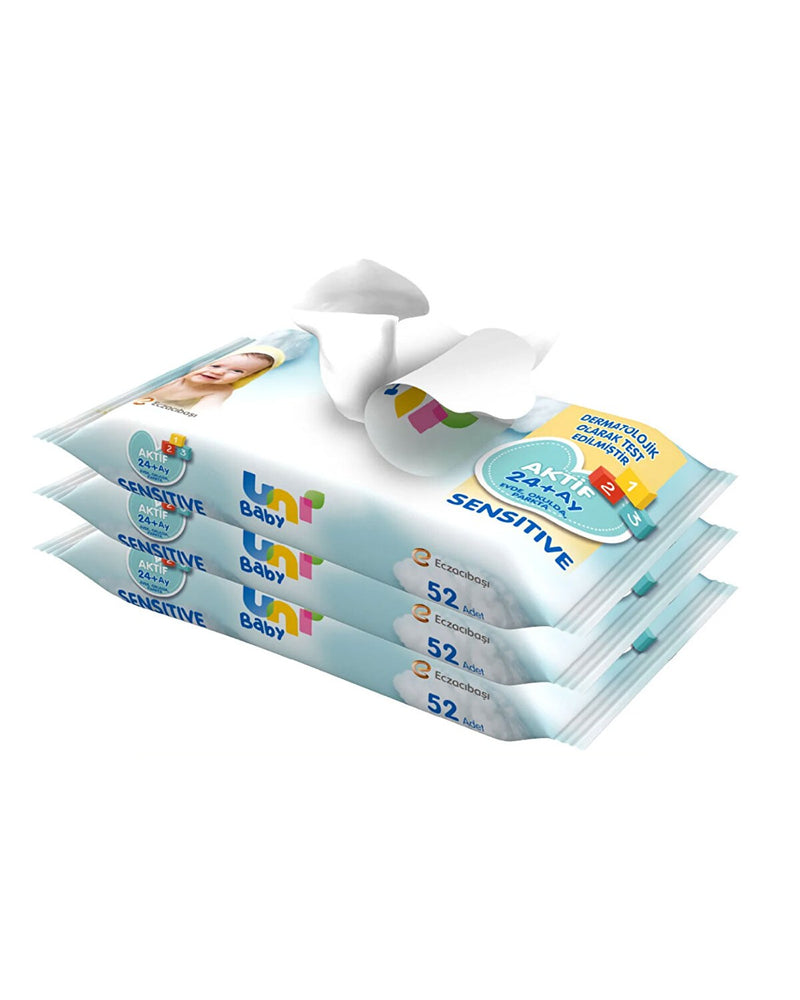 Aktif Sensitive Bebek Islak Mendil 24+ Ay 3x52 Adet